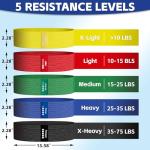 5 Fabric Resistance Bands Set with Workout Guide
