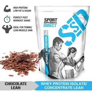 2KG Lean Whey Protein Powder, Chocolate & Vanilla