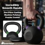 METEOR Solid Cast Iron Kettlebell for Strength Training