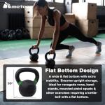 METEOR Solid Cast Iron Kettlebell for Strength Training