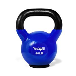 Yes4All 40LB Vinyl Kettlebell with Rubber Base