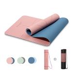 Yoga Mat with Alignment Lines and Carrying Bag
