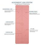 Yoga Mat with Alignment Lines and Carrying Bag