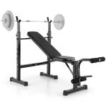 Adjustable Weight Bench & Barbell Rack Set