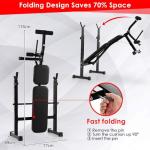 Adjustable Weight Bench & Barbell Rack Set