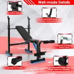 Adjustable Weight Bench & Barbell Rack Set