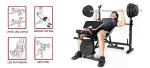 Adjustable Weight Bench with Squat Rack for Home