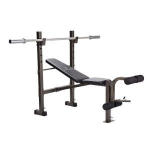 Stamina Adjustable Weight Bench and Barbell Rack Combo