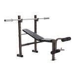 Stamina Adjustable Weight Bench and Barbell Rack Combo