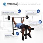 Stamina Adjustable Weight Bench and Barbell Rack Combo