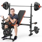 XDDIAS 6-in-1 Olympic Weight Bench with Attachments