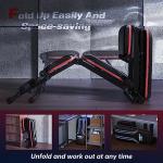 FLYBIRD Foldable Weight Bench with Resistance Bands