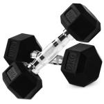 2kg Rubber Hex Dumbbell Set with Non-Slip Grip