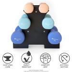 Meteor Neoprene Anti-Slip Dumbbell Set 1kg-3kg