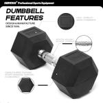 AURVIGO Coated Dumbbell Set, Chrome Handle, 20KG