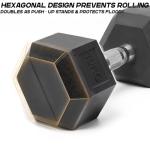 AURVIGO Coated Dumbbell Set, Chrome Handle, 20KG