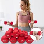 IWORKOUT 3KG Neoprene Hex Dumbbells Set