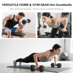 AURVIGO Coated Dumbbell Set, Chrome Handle, 20KG