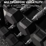 AURVIGO Coated Dumbbell Set, Chrome Handle, 20KG