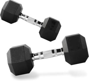 7.5KG Rubber Coated Hex Dumbbell Set (Pair)
