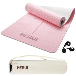 HERUI Anti-Slip Yoga Mat with Alignment Lines