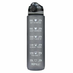 Motivational 1L Water Bottle with Time Markings