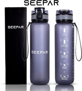 BPA Free 1L Motivational Water Bottle for Gym