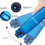 Blue BPA-Free 1L Motivational Water Bottle