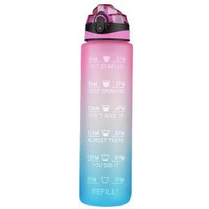 Motivational 1L Water Bottle with Time Markings