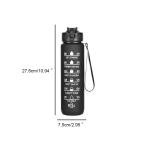 1L Motivational Gym Water Bottle with Straw