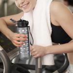 1L Motivational Gym Water Bottle with Straw