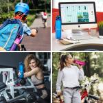 Blue BPA-Free 1L Motivational Water Bottle