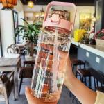 2L Motivational Water Bottle with Straw - BPA Free