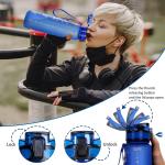 Blue BPA-Free 1L Motivational Water Bottle