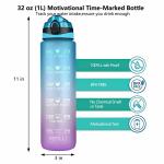 Motivational 1L Water Bottle with Time Markings