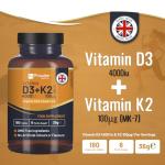 Vitamin D3 4000IU & K2 MK7 Vegetarian Tablets