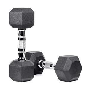 Meteor Hex Dumbbell Set - Rubber Coated Weights