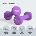 PROIRON 1.5kg Neoprene Dumbbells Set (Purple)