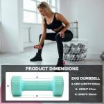 2kg Anti-Slip Vinyl Dumbbells with Soft Grip