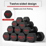 PROIRON 10kg Rubber Dumbbells for Strength Training