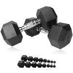 10kg Rubber Coated Hex Dumbbells - Pair or Single