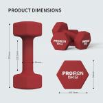 PROIRON 5KG Hex Neoprene Dumbbells - Pair