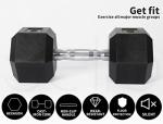 10kg Rubber Coated Hex Dumbbells - Pair or Single