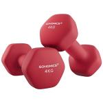 SONGMICS 4kg Neoprene Hex Dumbbell Set of 2