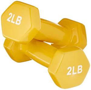 AmazonBasics 2lb Vinyl Dumbbells for Workouts