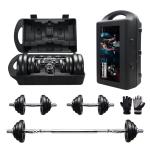 Li Fitness 15KG Adjustable Dumbbell and Kettlebell Set