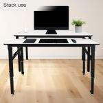 Height Adjustable Desk Set with Locking Casters