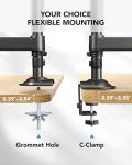 Ergonomic Dual Monitor Stand for 17-32 Inch Screens