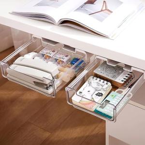 2 Pack Slide-Out Under Desk Storage Drawers