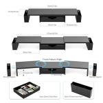 Spacrea Metal Desk Organizer with Dual Monitor Riser